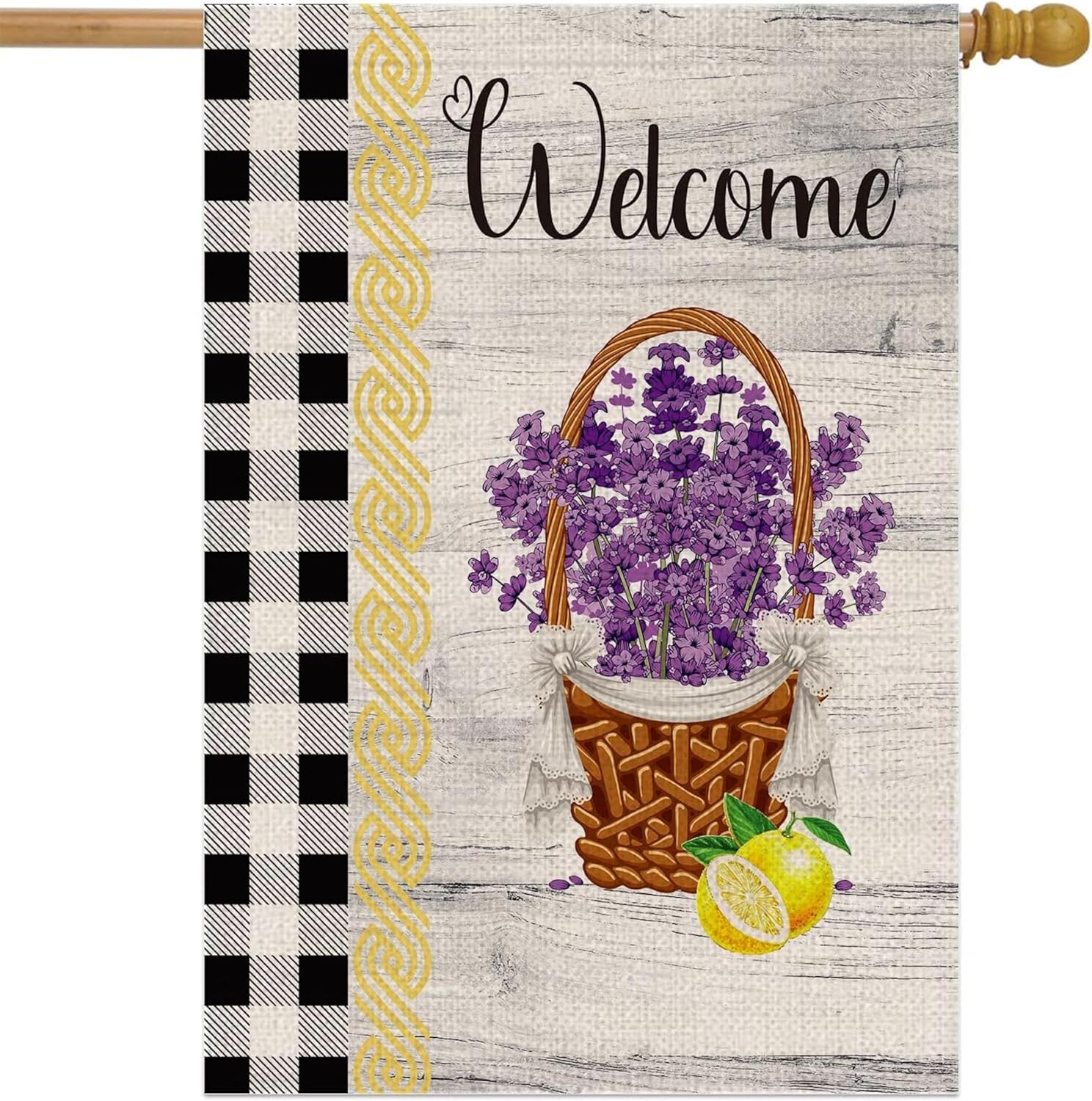 28x40 Inch Double Sided Spring Garden Flag - Seasonal Large Outdoor Yard Flags of Burlap - Welcome Spring Holiday Flags for Outdoors - Outside Decorative Banners for Yard - Welcome Flower Flag